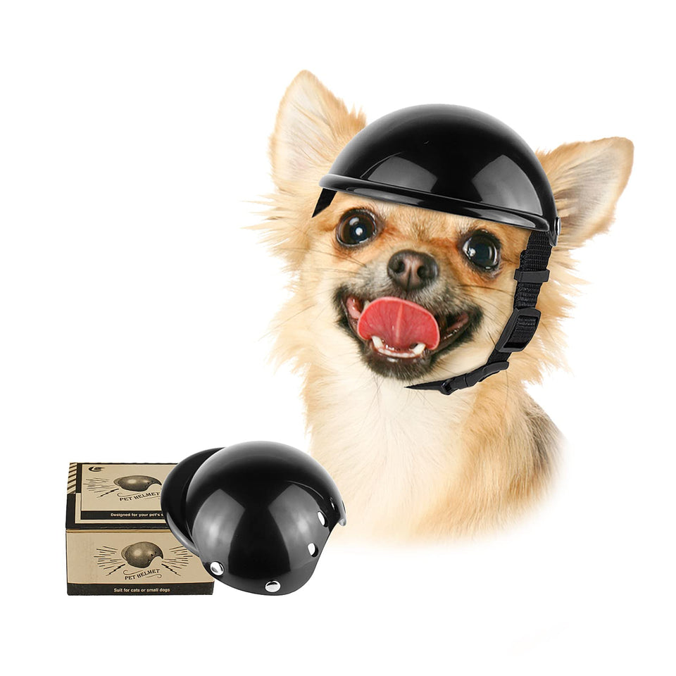 Enjoying Pet Helmet – Hard Hat for Small Dogs & Cats, Black